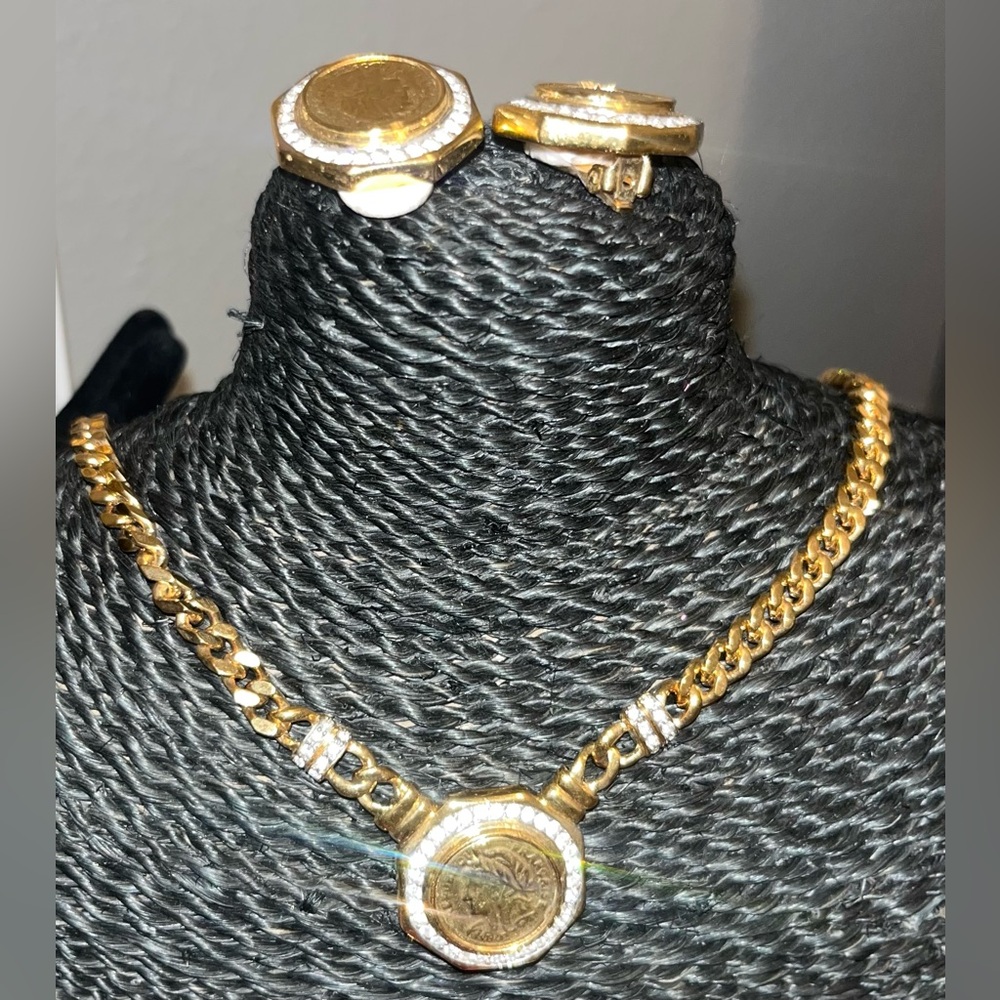 PERSONAL ACCENTS | Vintage 90s Coin Gold Pave Set Deadstock